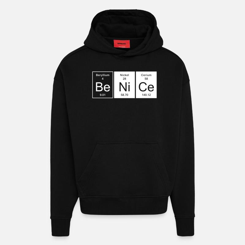 Nice - Be Nice - Sweat à capuche bio épais oversize fabriqué en UE - SOLID BLACK