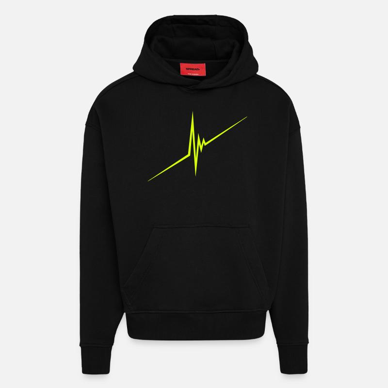 pulse - Sweat à capuche bio épais oversize fabriqué en UE - SOLID BLACK