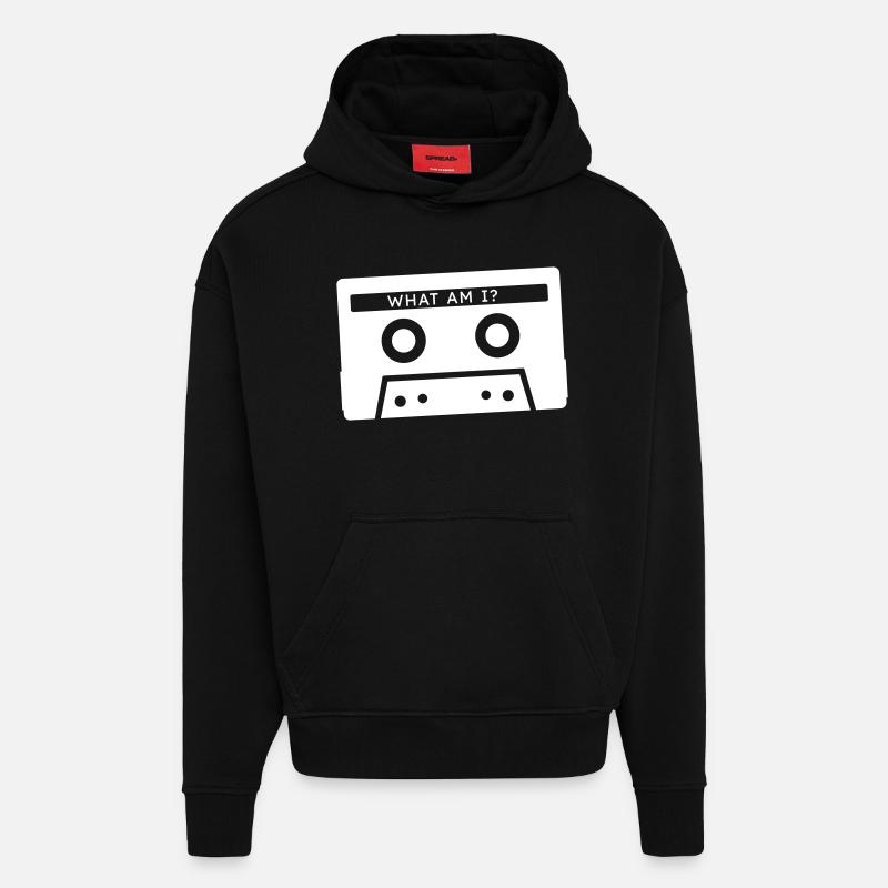 Qu’est-ce qu’une cassette - Sweat à capuche bio épais oversize fabriqué en UE - SOLID BLACK
