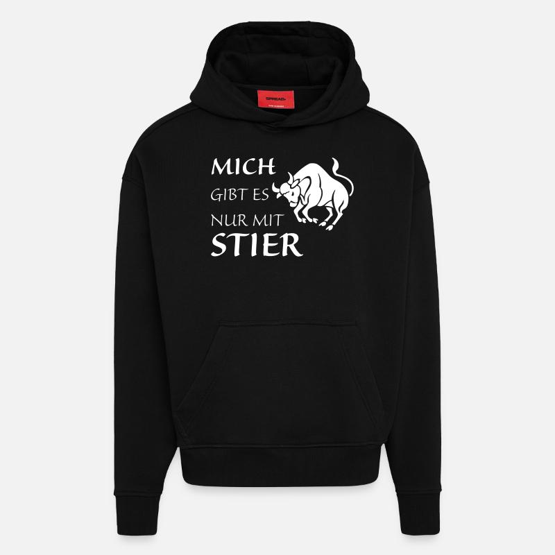 Nur mit Stier - Hoodie- made by SPREAD  - SOLID BLACK