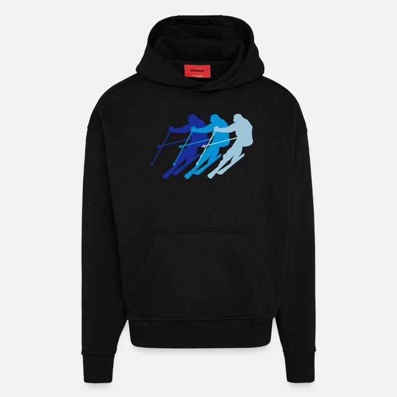 Ski - Sweat à capuche bio épais oversize fabriqué en UE - SOLID BLACK