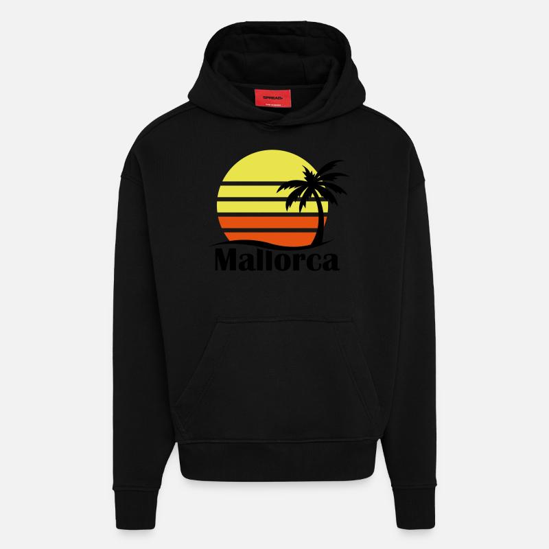 mallorca_02 - Sweat à capuche bio épais oversize fabriqué en UE - SOLID BLACK