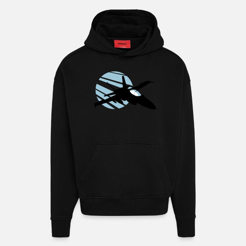 fighter - Sweat à capuche bio épais oversize fabriqué en UE - SOLID BLACK