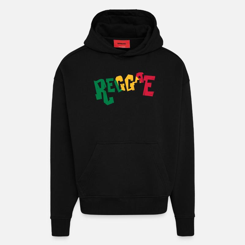 Reggae - Sweat à capuche bio épais oversize fabriqué en UE - SOLID BLACK
