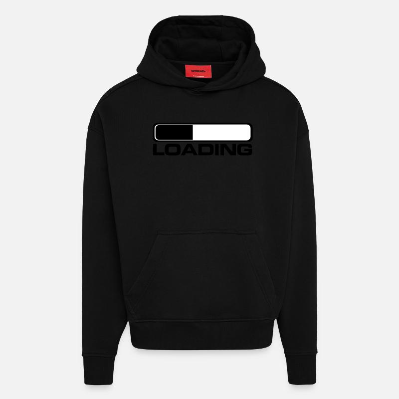 loading_f2 - Sweat à capuche bio épais oversize fabriqué en UE - SOLID BLACK