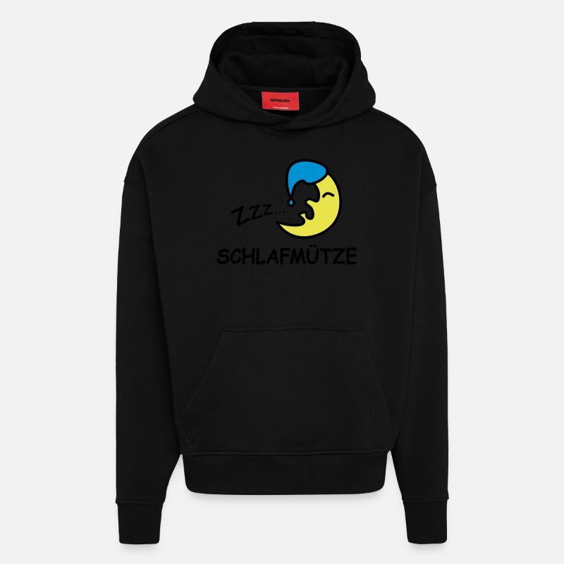 Endormi - Sweat à capuche bio épais oversize fabriqué en UE - SOLID BLACK