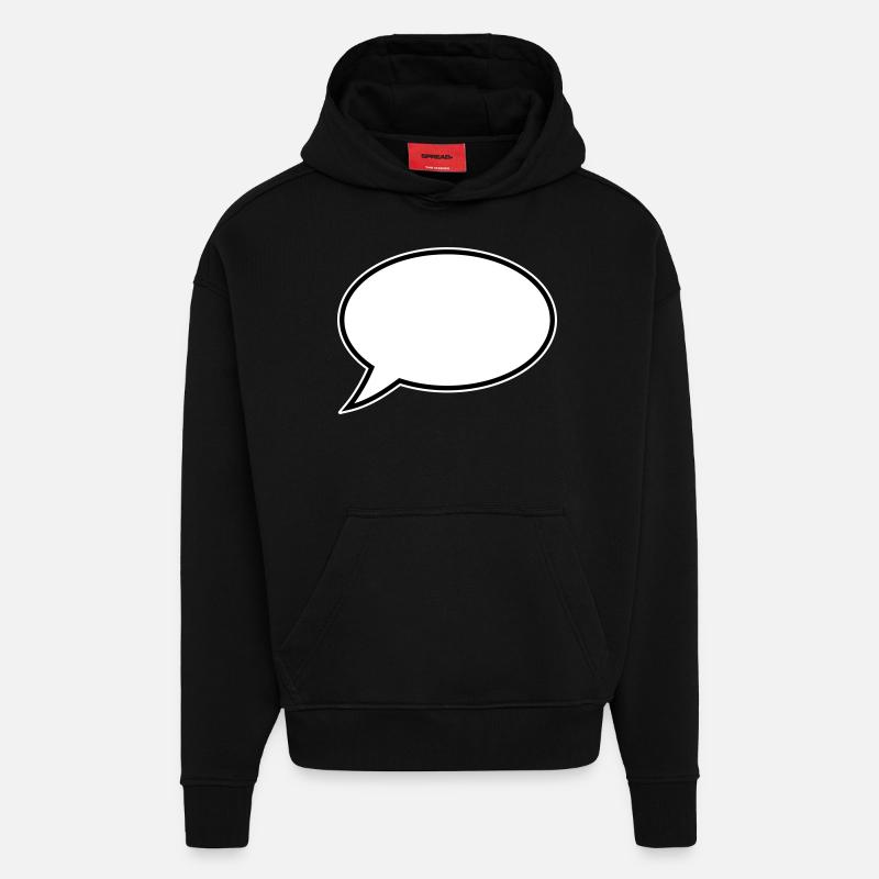 Conception de bulles de dialogue - Sweat à capuche bio épais oversize fabriqué en UE - SOLID BLACK