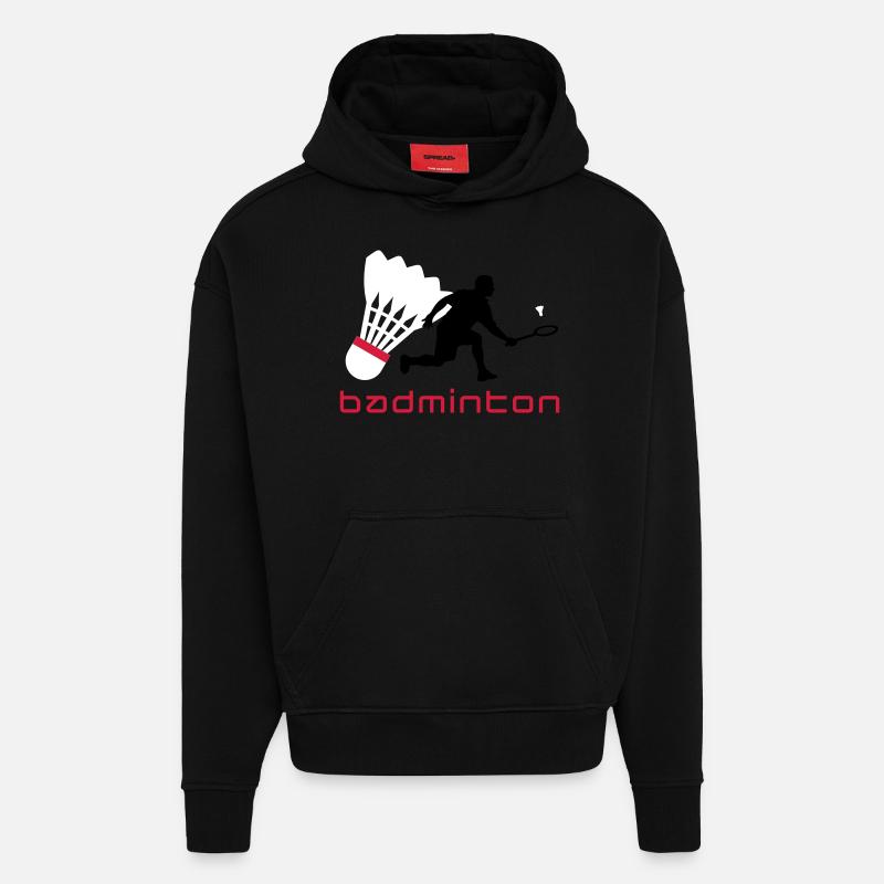 badminton_022011_y_3c - Hoodie- made by SPREAD  - SOLID BLACK