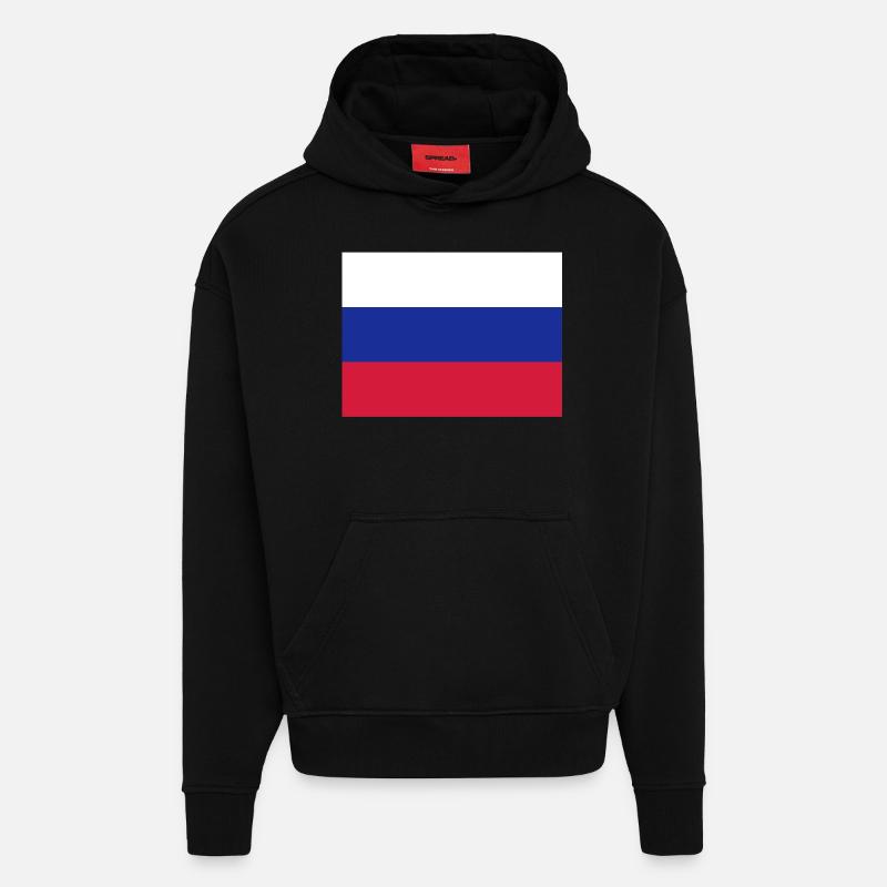drapeau_russie - Hoodie- made by SPREAD  - SOLID BLACK