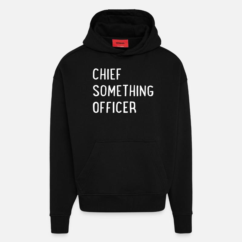 Chef de quelque chose - Sweat à capuche bio épais oversize fabriqué en UE - SOLID BLACK