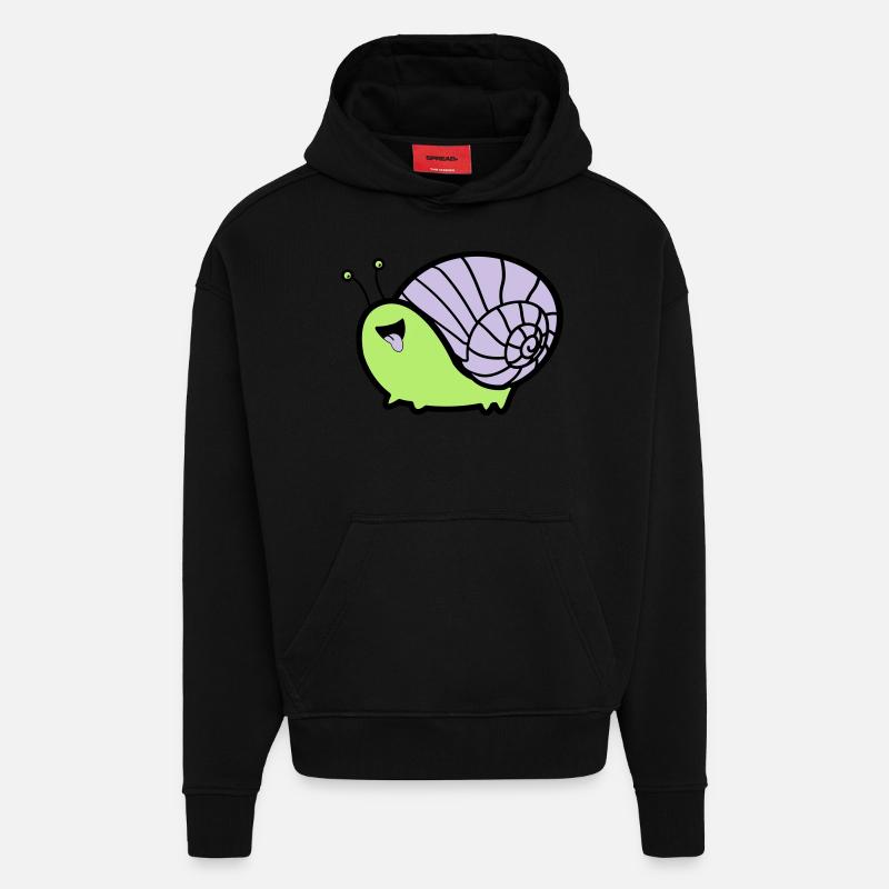 schnecke comic - Hoodie- made by SPREAD  - SOLID BLACK