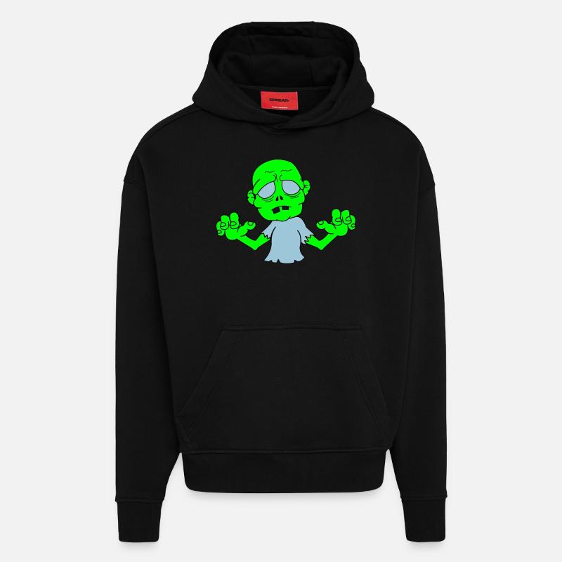 Zombie - Hoodie- made by SPREAD  - SOLID BLACK