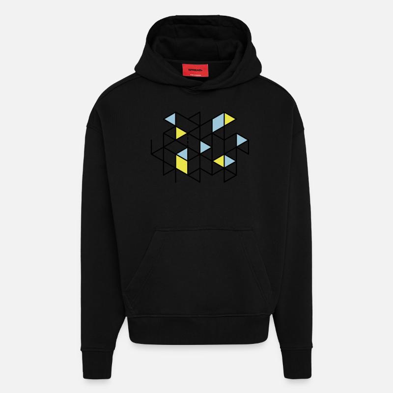 Geometry #001 - Hoodie- made by SPREAD  - SOLID BLACK