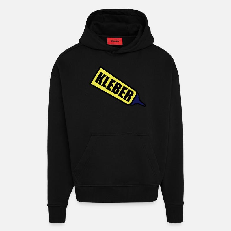 kleber_3c - Sweat à capuche bio épais oversize fabriqué en UE - SOLID BLACK