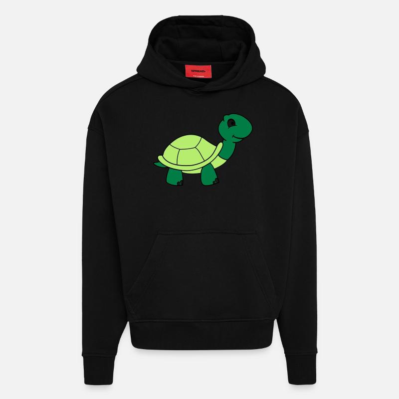 schildkroete_002 - Sweat à capuche bio épais oversize fabriqué en UE - SOLID BLACK