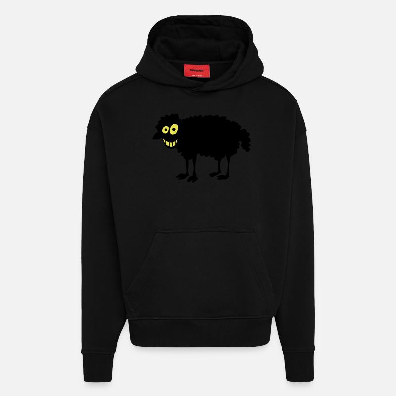 Black Sheep - Sweat à capuche bio épais oversize fabriqué en UE - SOLID BLACK