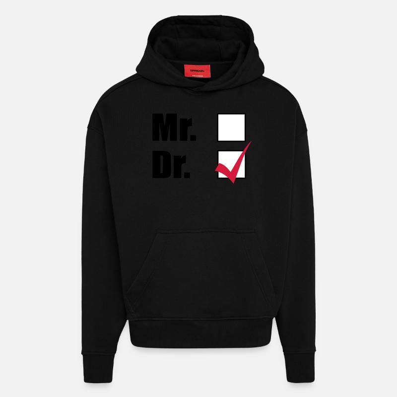 Doctorat - Sweat à capuche bio épais oversize fabriqué en UE - SOLID BLACK