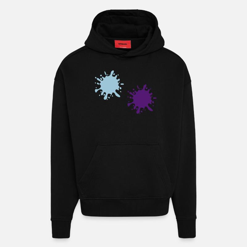 Éclaboussures de peinture - Sweat à capuche bio épais oversize fabriqué en UE - SOLID BLACK