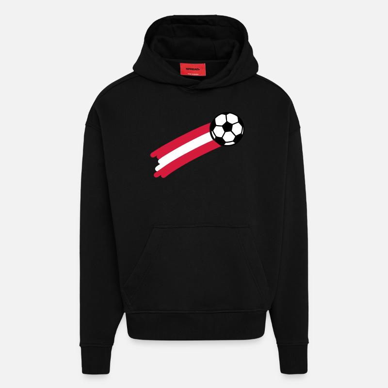 austria_flag - Sweat à capuche bio épais oversize fabriqué en UE - SOLID BLACK
