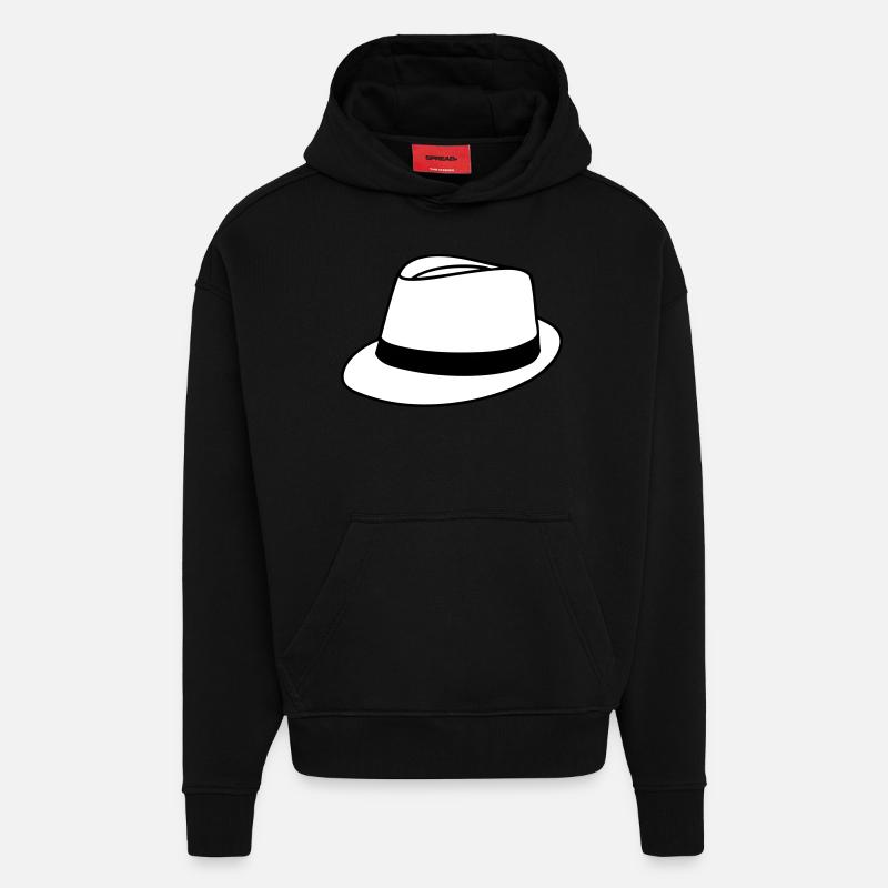 Chapeau - Sweat à capuche bio épais oversize fabriqué en UE - SOLID BLACK