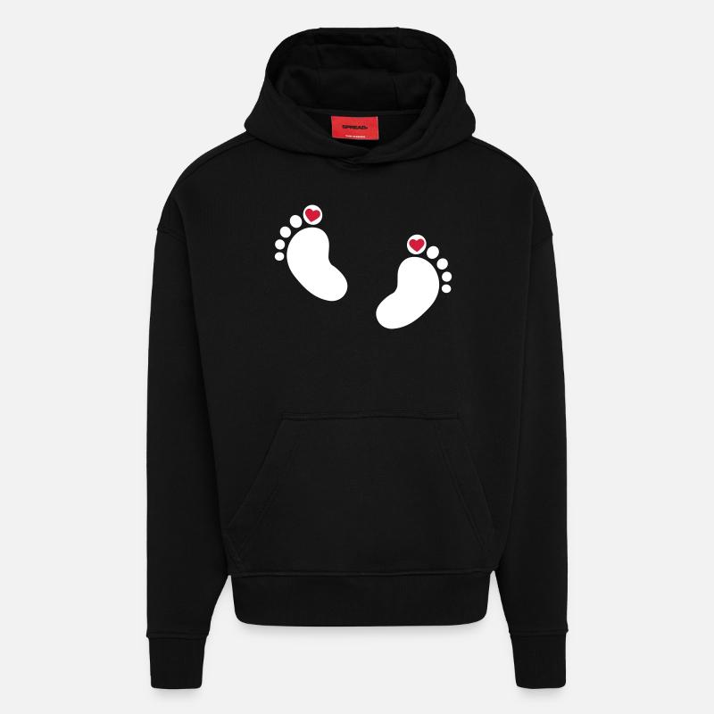 Bébé - Sweat à capuche bio épais oversize fabriqué en UE - SOLID BLACK