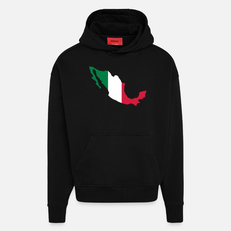 Mexique - Sweat à capuche bio épais oversize fabriqué en UE - SOLID BLACK