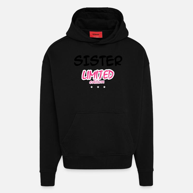 SISTER LIMITED EDITION - Sweat à capuche bio épais oversize fabriqué en UE - SOLID BLACK