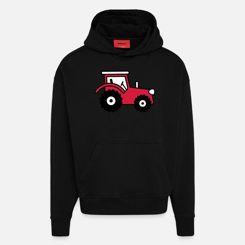 tractor - Sweat à capuche bio épais oversize fabriqué en UE - SOLID BLACK