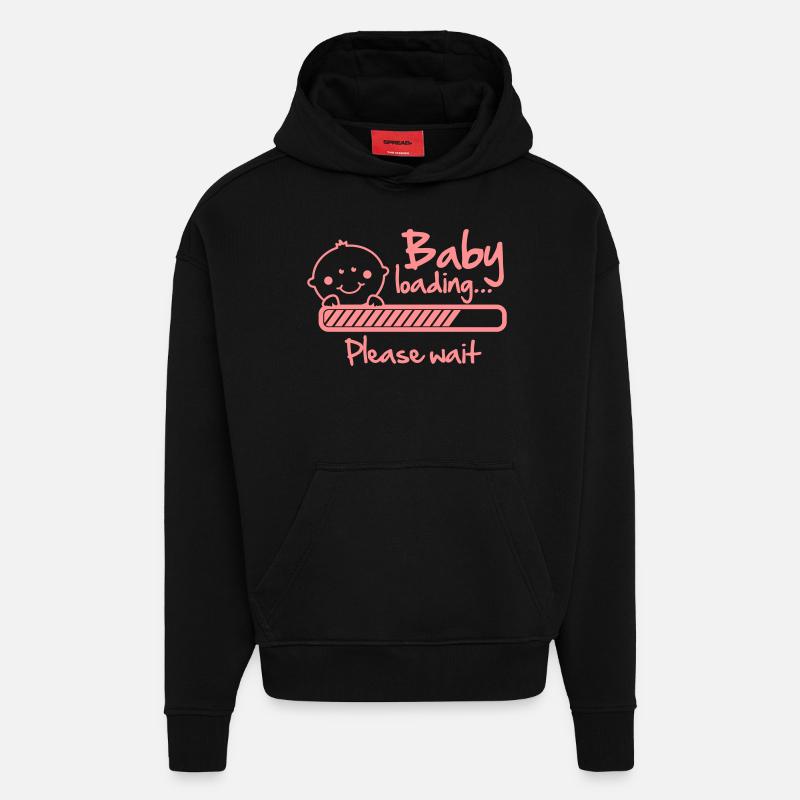 Baby loading - please wait - Sweat à capuche bio épais oversize fabriqué en UE - SOLID BLACK