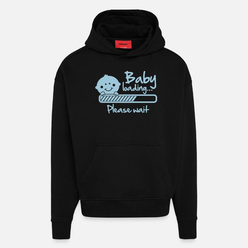 Baby loading - please wait - Hoodie- made by SPREAD  - SOLID BLACK