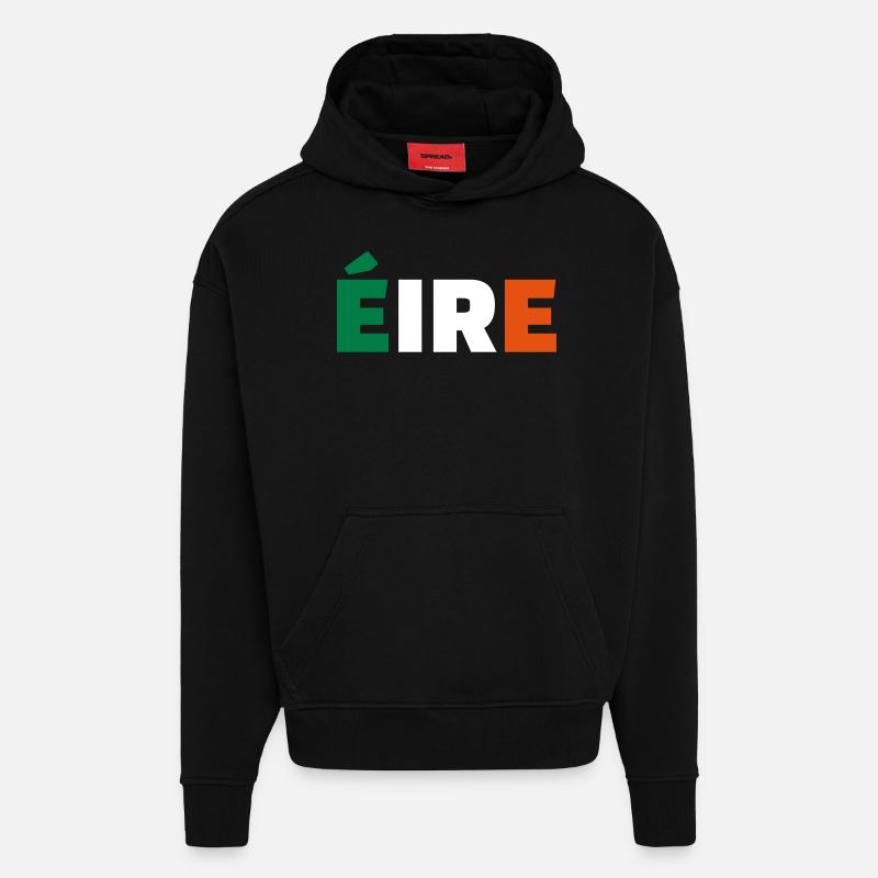 Eire - Sweat à capuche bio épais oversize fabriqué en UE - SOLID BLACK