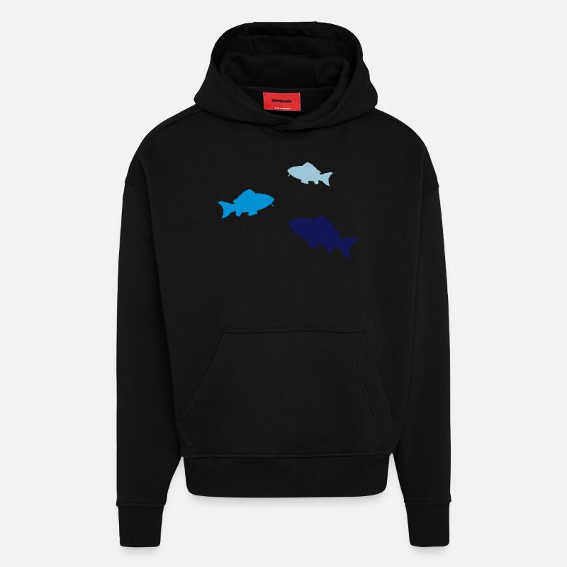 fische02 - Hoodie- made by SPREAD  - SOLID BLACK