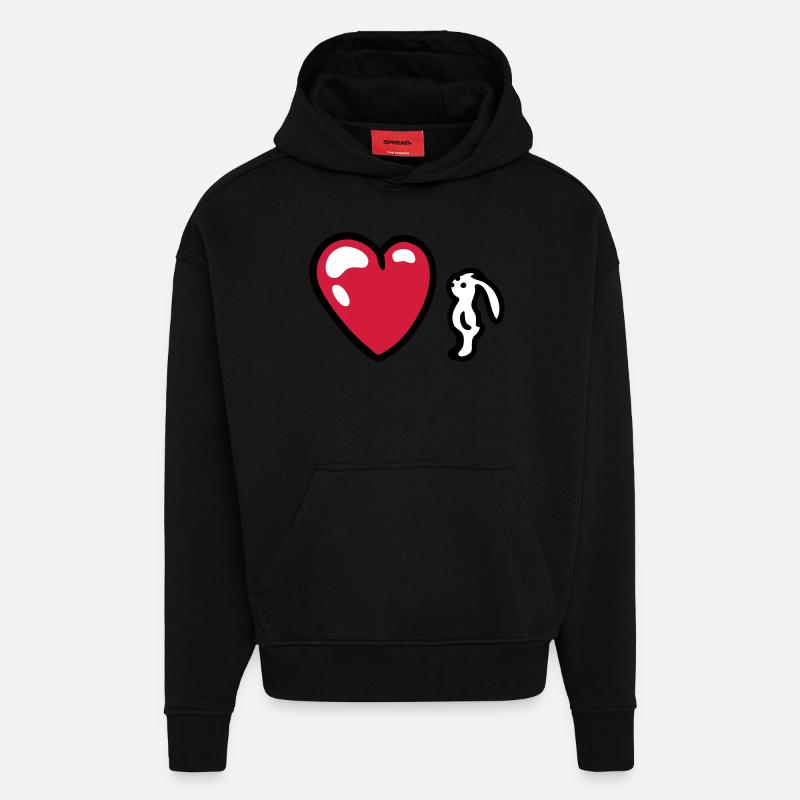 Hase mit Herz 3 - Hoodie- made by SPREAD  - SOLID BLACK