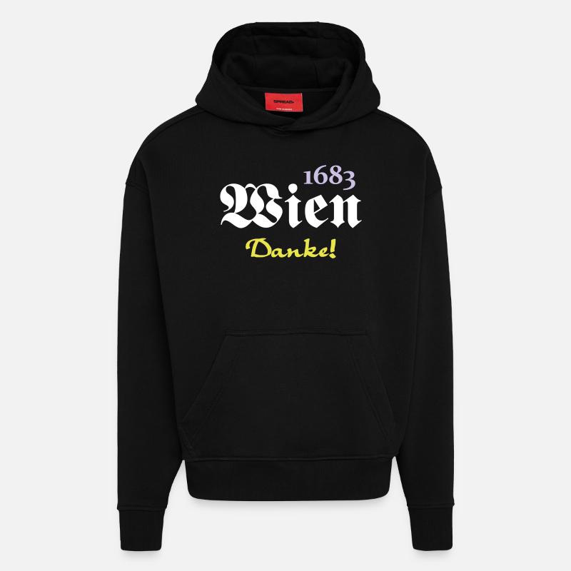 1683 Wien - Danke (3) - Hoodie- made by SPREAD  - SOLID BLACK