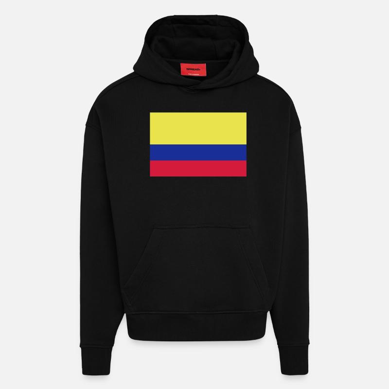 drapeau_colombie - Sweat à capuche bio épais oversize fabriqué en UE - SOLID BLACK