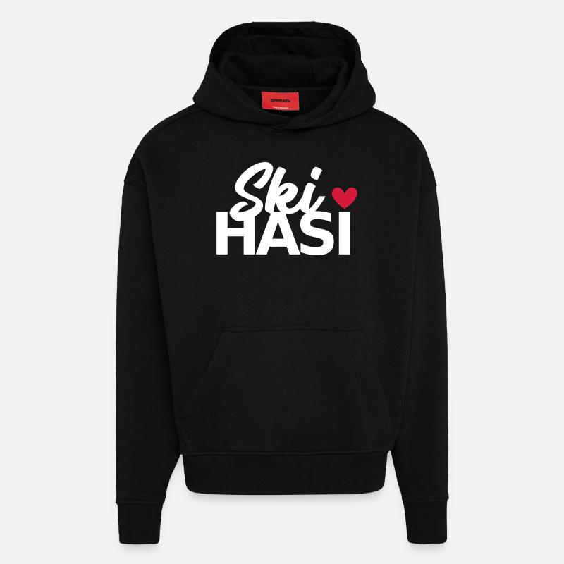Ski Hasi mit Herz - Hoodie- made by SPREAD  - SOLID BLACK