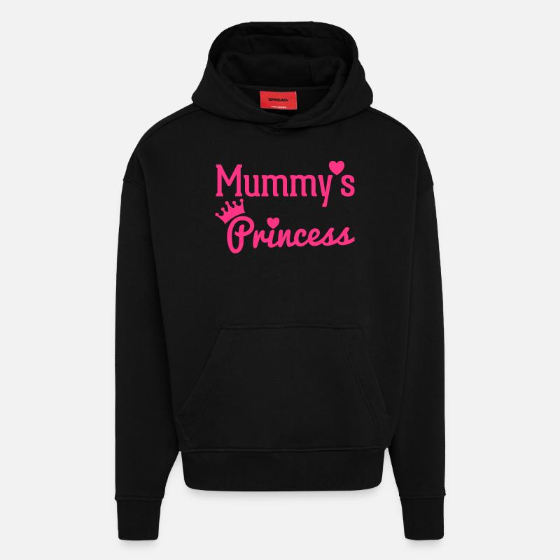 Mummy's Princess - Sweat à capuche bio épais oversize fabriqué en UE - SOLID BLACK