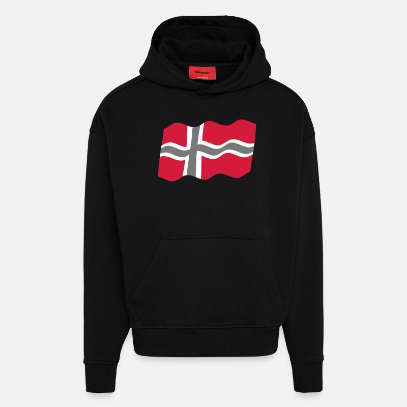 Norway - Sweat à capuche bio épais oversize fabriqué en UE - SOLID BLACK