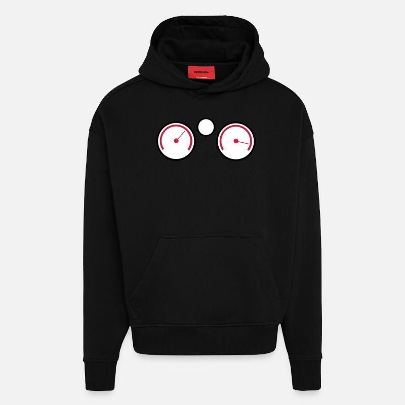 Compteur - Sweat à capuche bio épais oversize fabriqué en UE - SOLID BLACK