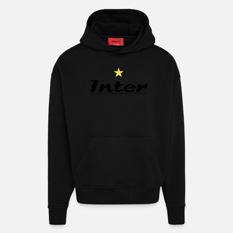 inter_02 - Sweat à capuche bio épais oversize fabriqué en UE - SOLID BLACK