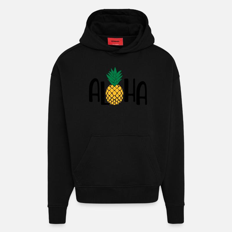 été - Sweat à capuche bio épais oversize fabriqué en UE - SOLID BLACK