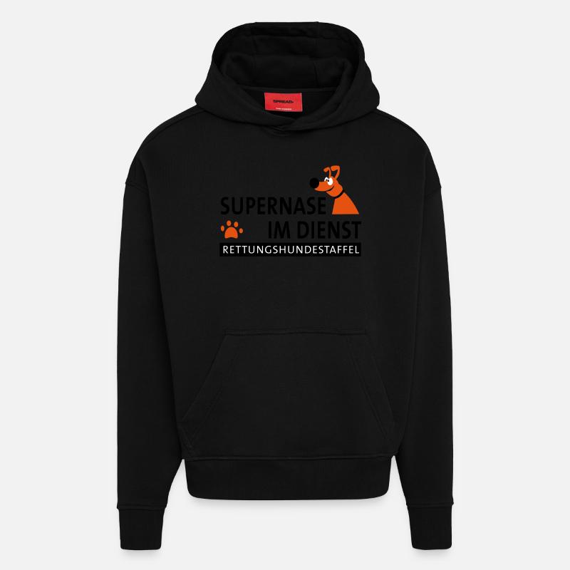 Superbe nez dans le service - Sweat à capuche bio épais oversize fabriqué en UE - SOLID BLACK