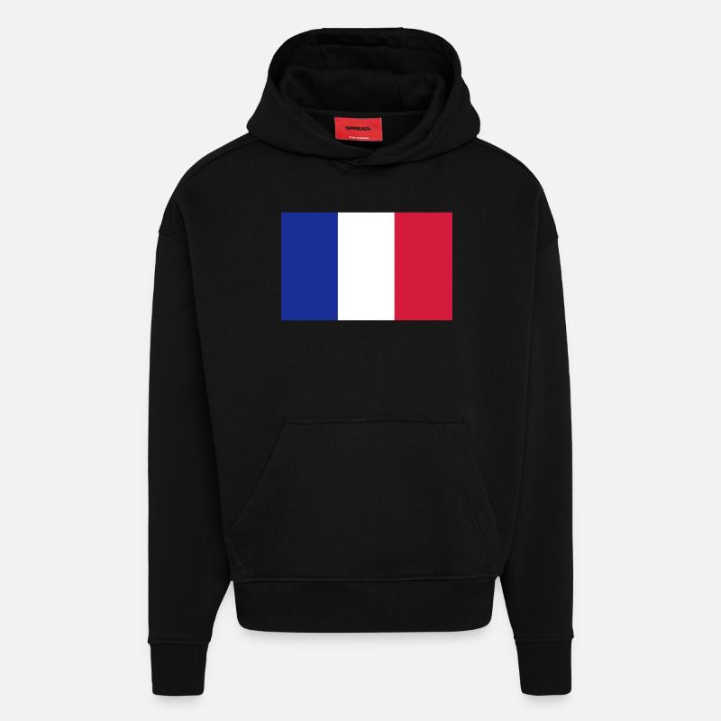 France - Sweat à capuche bio épais oversize fabriqué en UE - SOLID BLACK
