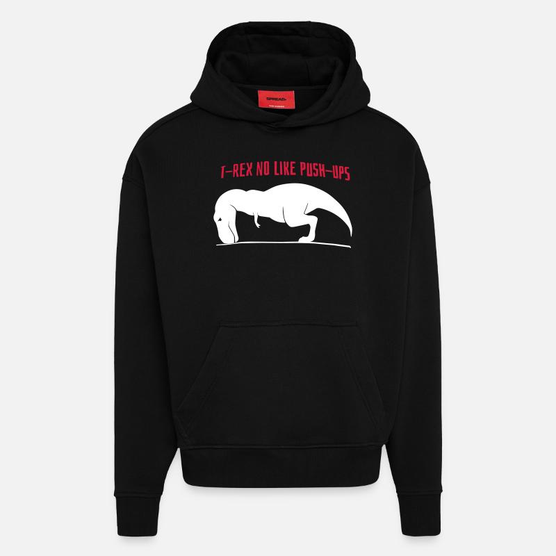 T-Rex pas comme les pompes - Sweat à capuche bio épais oversize fabriqué en UE - SOLID BLACK
