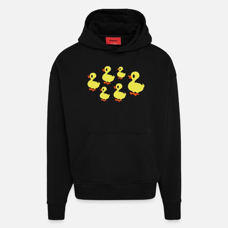 canard - Sweat à capuche bio épais oversize fabriqué en UE - SOLID BLACK