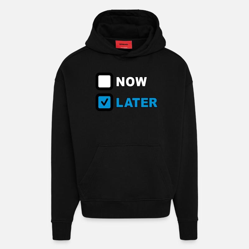 Now Later Question - Sweat à capuche bio épais oversize fabriqué en UE - SOLID BLACK