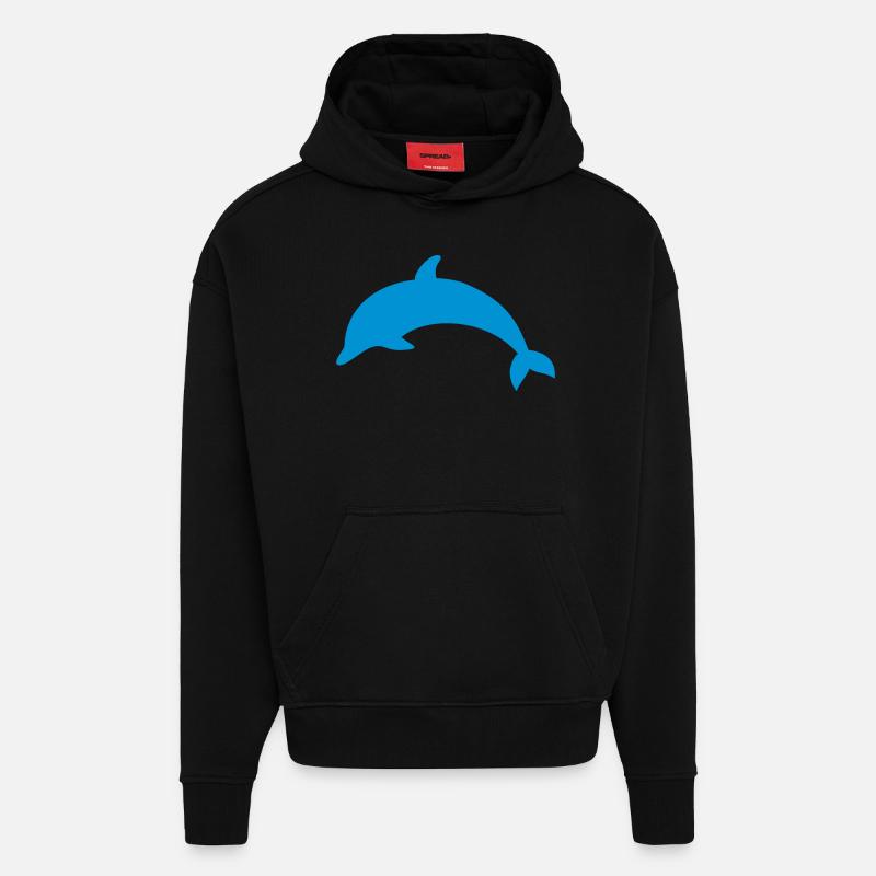 Delfin - Hoodie- made by SPREAD  - SOLID BLACK