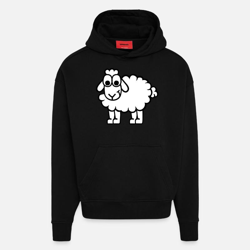 Mouton - Sweat à capuche bio épais oversize fabriqué en UE - SOLID BLACK