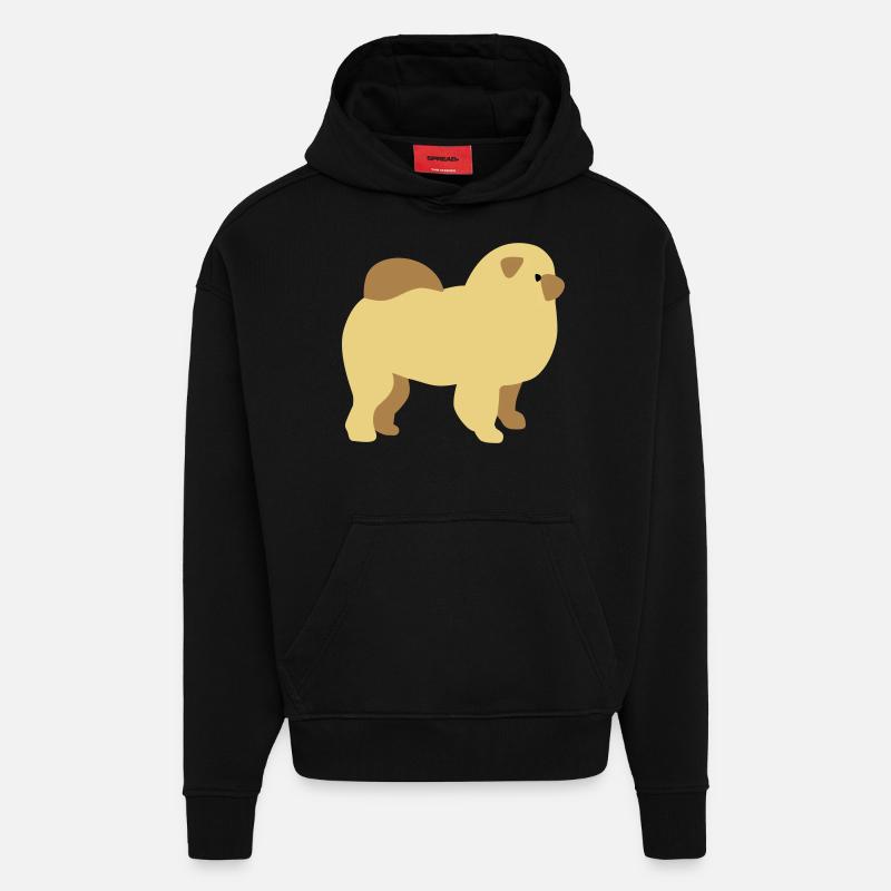 Chow-Chow - Sweat à capuche bio épais oversize fabriqué en UE - SOLID BLACK