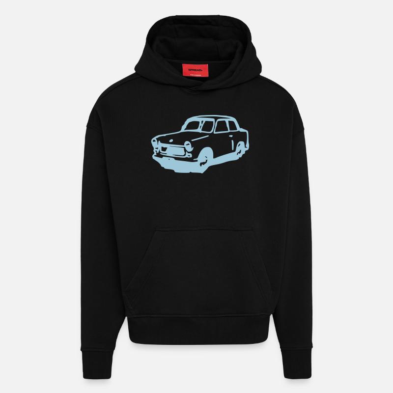 trabbi - Sweat à capuche bio épais oversize fabriqué en UE - SOLID BLACK